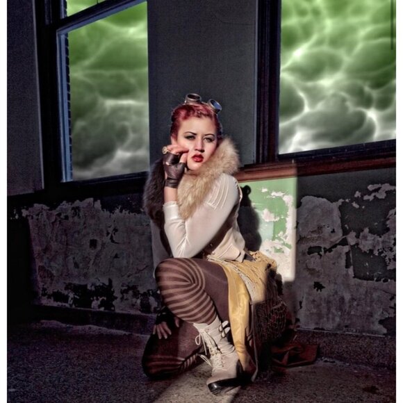 Jeffrey Campbell Gray Lace-Up Military Style Platform Zippered Combat Heel Boots - Picture 2 of 6